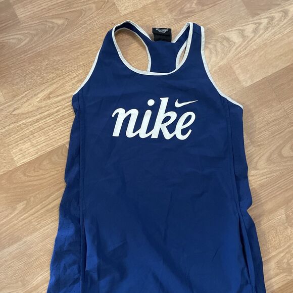 Nike Navy Blue Racerback Sleeveless Athletic Tennis Dress Size Large - Picture 3 of 6